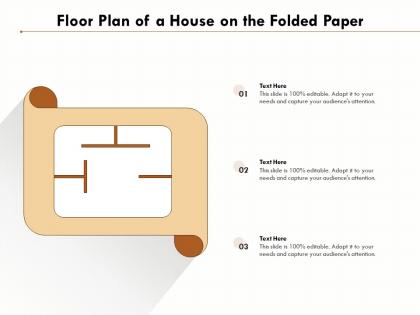 Floor plan of a house on the folded paper