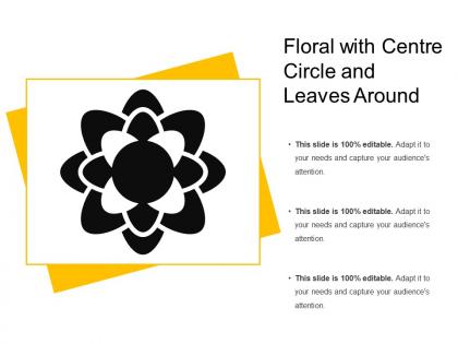 Floral with centre circle and leaves around