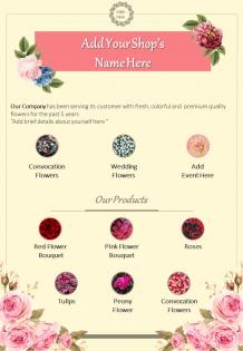 Florist business two page brochure template