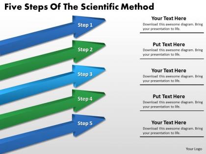 Flow chart business five steps of the scientific method powerpoint slides
