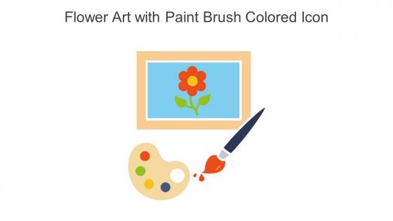 Flower Art With Paint Brush Colored Icon In Powerpoint Pptx Png And Editable Eps Format