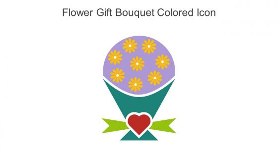Flower Gift Bouquet Colored Icon In Powerpoint Pptx Png And Editable Eps Format