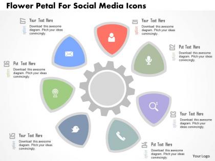 Flower petal for social media icons flat powerpoint design