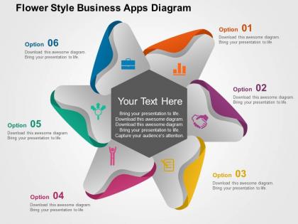Flower style business apps diagram flat powerpoint design