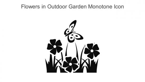 Flowers In Outdoor Garden Monotone Icon In Powerpoint Pptx Png And Editable Eps Format