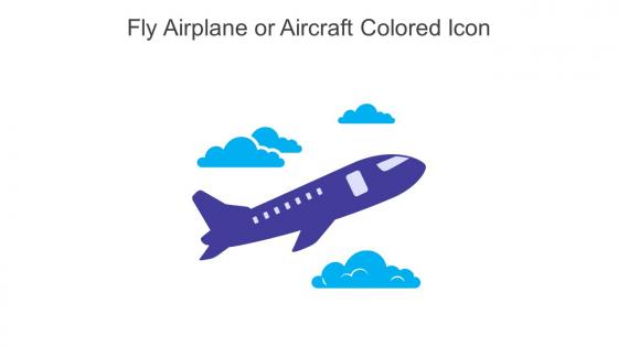 Fly Airplane Or Aircraft Colored Icon In Powerpoint Pptx Png And Editable Eps Format
