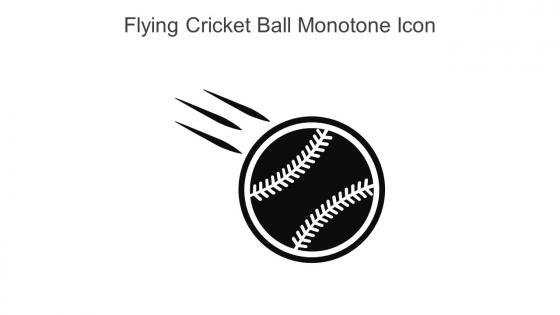 Flying Cricket Ball Monotone Icon In Powerpoint Pptx Png And Editable Eps Format