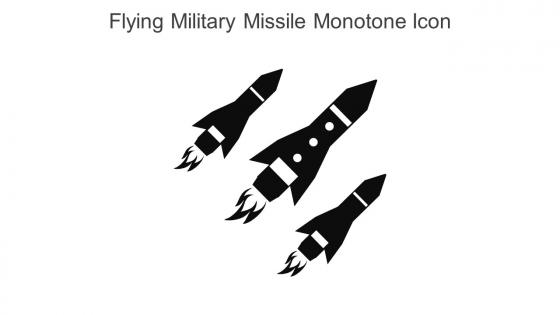 Flying Military Missile Monotone Icon In Powerpoint Pptx Png And Editable Eps Format