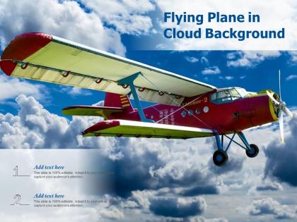 Flying plane in cloud background