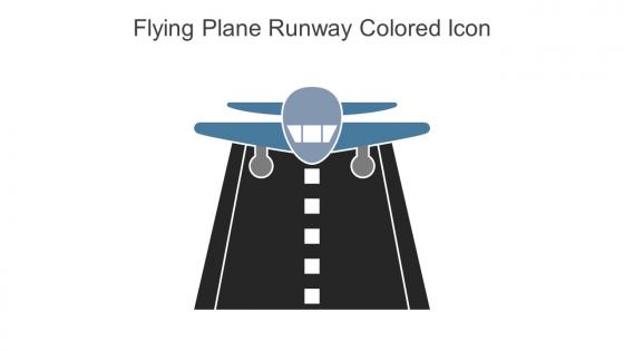 Flying Plane Runway Colored Icon In Powerpoint Pptx Png And Editable Eps Format