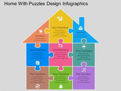 Fo home with puzzles design infographics flat powerpoint design
