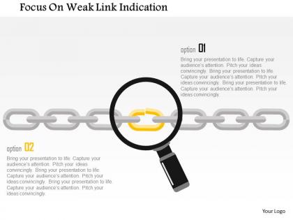 Focus on weak link indication flat powerpoint design