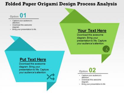 Folded paper origami design process analysis flat powerpoint design