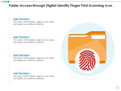 Folder access through digital identity finger print scanning icon