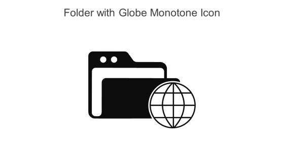 Folder With Globe Monotone Icon In Powerpoint Pptx Png And Editable Eps Format