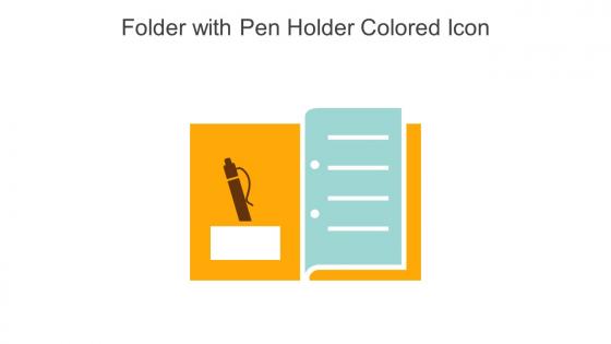 Folder With Pen Holder Colored Icon In Powerpoint Pptx Png And Editable Eps Format