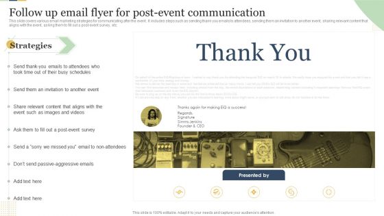 Follow Up Email Flyer For Post Event Communication Enterprise Event Communication Guide