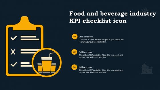 Food And Beverage Industry KPI Checklist Icon