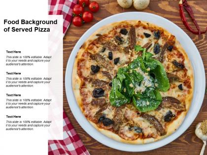 Food background of served pizza
