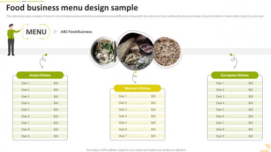 Food Business Menu Design Sample Food Startup Business Go To Market Strategy