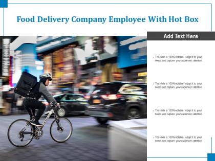 Food delivery company employee with hot box