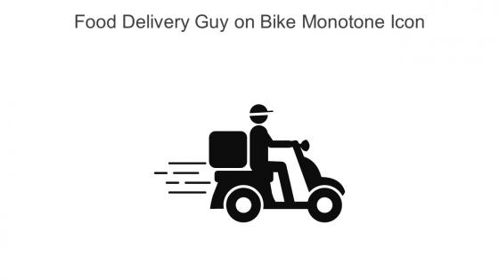 Food Delivery Guy On Bike Monotone Icon In Powerpoint Pptx Png And Editable Eps Format