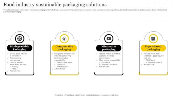 Food Industry Sustainable Packaging Solutions