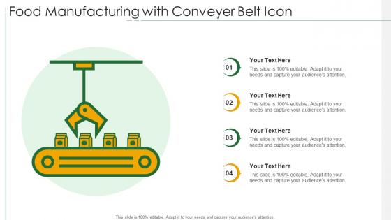 Food Manufacturing With Conveyer Belt Icon