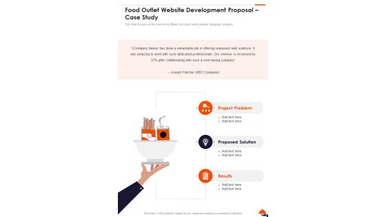 Food Outlet Website Development Proposal Case Study One Pager Sample Example Document
