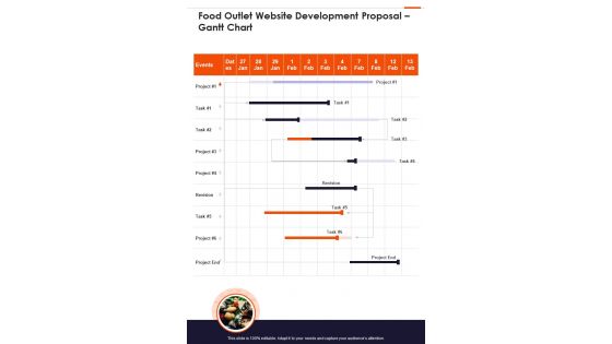 Food Outlet Website Development Proposal Gantt Chart One Pager Sample Example Document