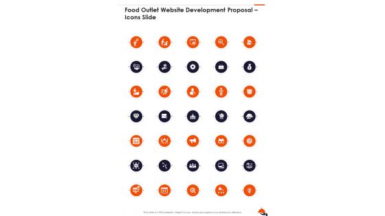 Food Outlet Website Development Proposal Icons Slide One Pager Sample Example Document