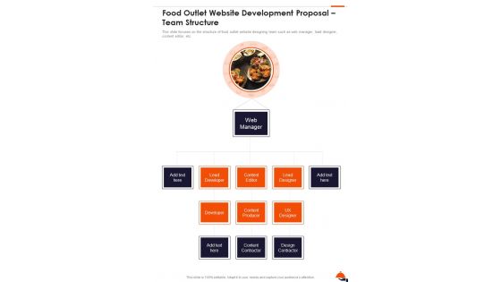 Food Outlet Website Development Proposal Team Structure One Pager Sample Example Document