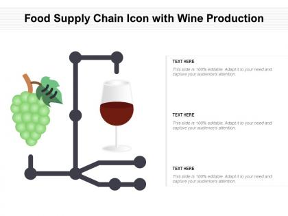 Food supply chain icon with wine production