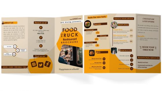 Food Truck Restaurant Brochure Trifold