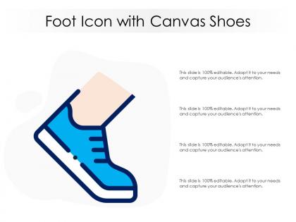 Foot icon with canvas shoes