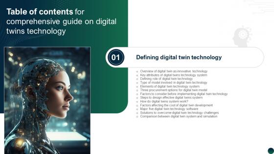 For Comprehensive Guide On Digital Twins Technology Table Of Contents BCT SS