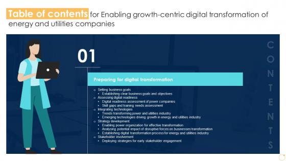 For Enabling Growth Centric Digital Transformation Of Energy And Utilities Table Of Contents DT SS