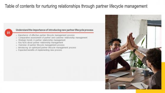 For Nurturing Relationships Through Partner Lifecycle Management Table Of Contents