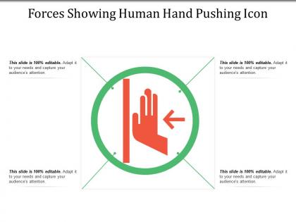 Forces showing human hand pushing icon