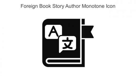 Foreign Book Story Author Monotone Icon In Powerpoint Pptx Png And Editable Eps Format