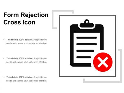 Form rejection cross icon