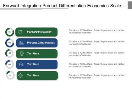 Forward integration product differentiation economies scale switching cost