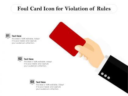 Foul card icon for violation of rules
