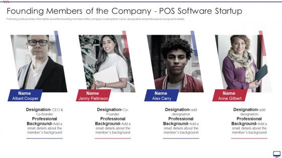 Founding Members Of The Company POS Software Startup Ppt Portfolio Template