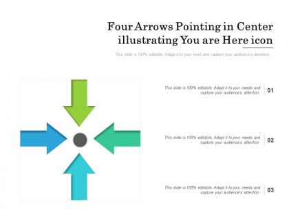 Four arrows pointing in center illustrating you are here icon