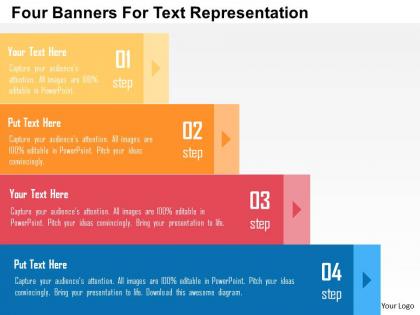 Four banners for text representation flat powerpoint design