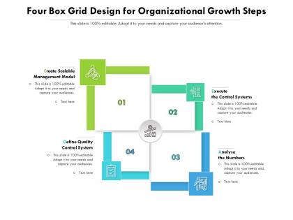 Four box grid design for organizational growth steps