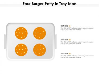 Four burger patty in tray icon