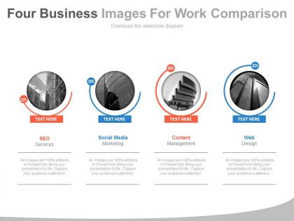 Four business images for work comparison powerpoint slides