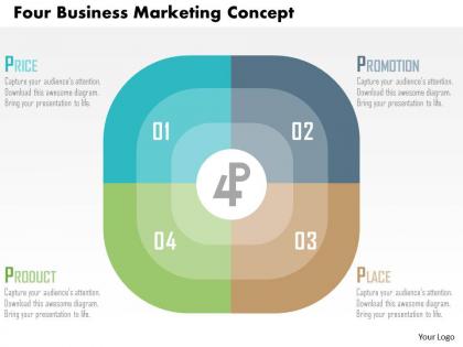 Four business marketing concept flat powerpoint design